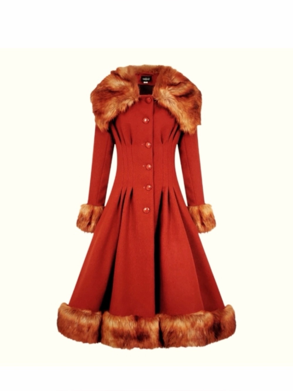 Burnt Orange Collectif Pearl Coat